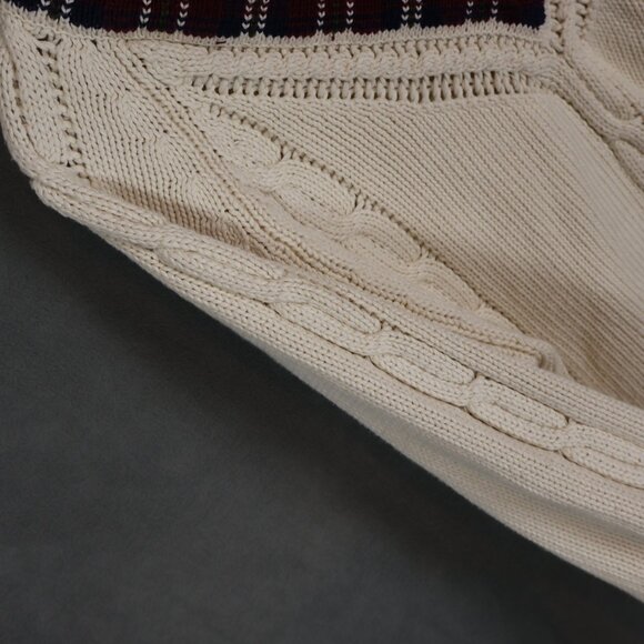 Vintage Preswick & Moore Sweater Mens Medium Tennis Cable Knit Grandpacore 90s - Picture 4 of 13